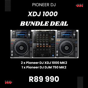 Pioneer XDJ 1000 MK2 media players and DJM 750 MK2 mixer bundle