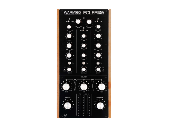 Ecler Warm2 two-channel rotary DJ mixer with wooden side panels